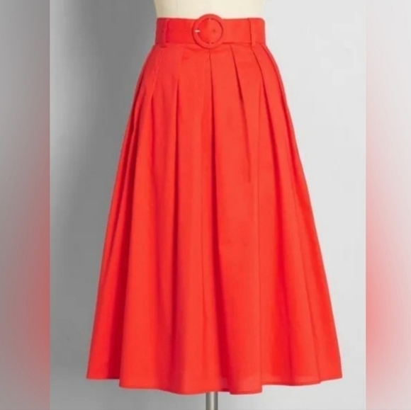 Modcloth x Barbie Orange Belted Retro Skirt - Picture 6 of 14
